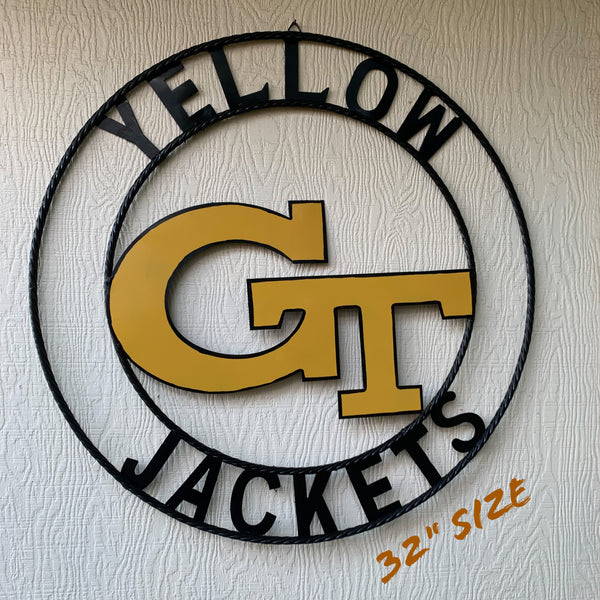 12", 18", 24", 32" GEORGIA TECH YELLOW JACKETS METAL SIGN VINTAGE CUSTOM TEAM ART