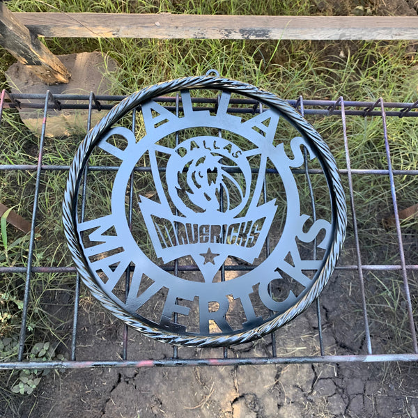 DALLAS MAVERICKS BLACK CUSTOM METAL VINTAGE CRAFT TEAM SPORTS SIGN HANDMADE 12",18",24",36"