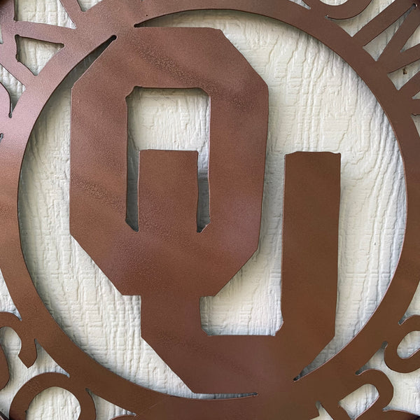 12",18",24",32",36" OU SOONERS OKLAHOMA HAMMERED COPPER CUSTOM VINTAGE TEAM CRAFT METAL ART WESTERN HOME DECOR