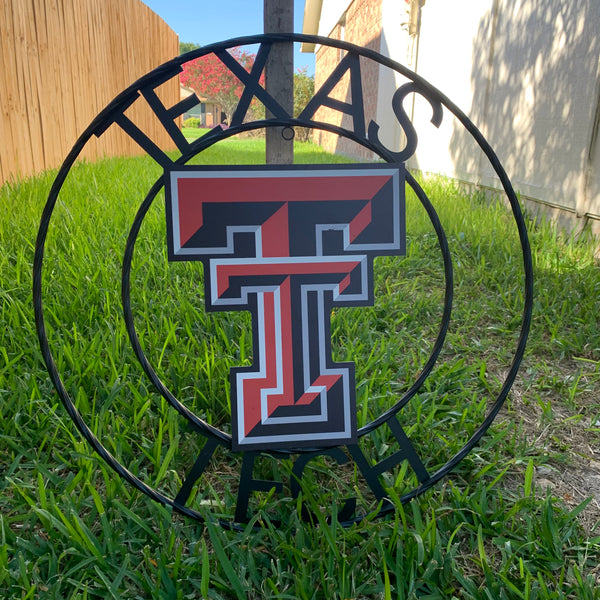 18",24" TEXAS TECH CUSTOM METAL VINTAGE CRAFT SIGN WESTERN HOME DECOR