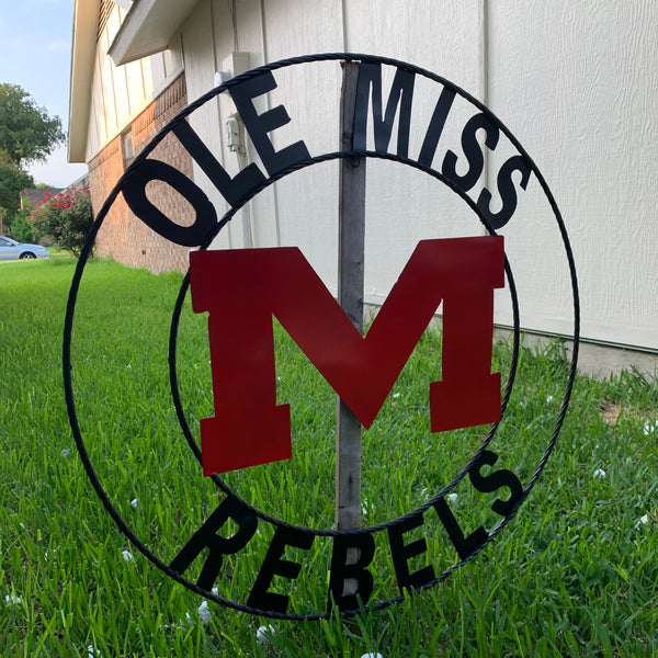 12", 18", 24", 32" OLE MISS REBELS MISSISSIPPI CUSTOM METAL TEAM VINTAGE SIGN