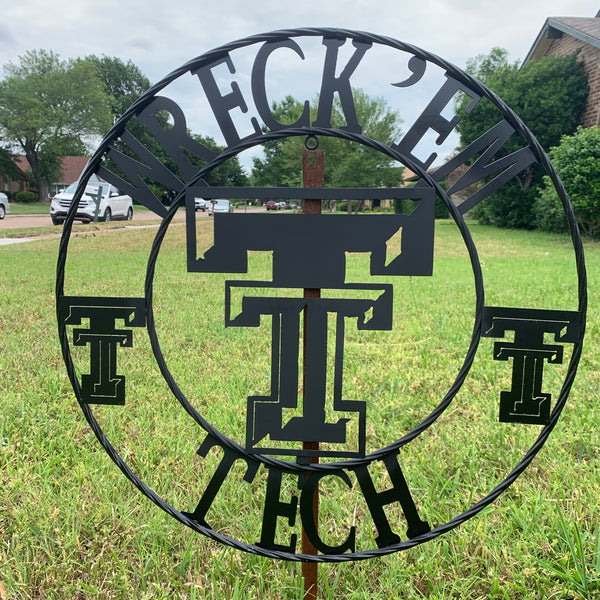 12", 18", 24", 32" WRECKEM TEXAS TECH METAL CUSTOM VINTAGE CRAFT TEAM SIGN HANDMADE