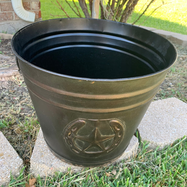 #RA3362 ROUND 12.5" HORSESHOE STAR TUB WESTERN HOME DECOR METAL ART--BRAND NEW