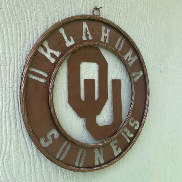 12",18",24",32" OU SOONERS HAMMERED COPPER CUSTOM METAL VINTAGE CRAFT TEAM SIGN HANDMADE CRAFT