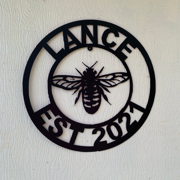 #EH10491 CUSTOM NAME BEE LASERCUT CUSTOM METAL VINTAGE CRAFT SIGN WESTERN HOME DECOR HANDMADE