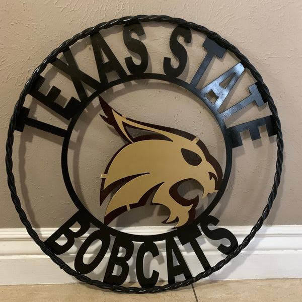 12",18",24",32",36" TEXAS STATE BOBCATS CUSTOM METAL VINTAGE CRAFT SIGN TEAM WESTERN HOME DECOR HANDMADE