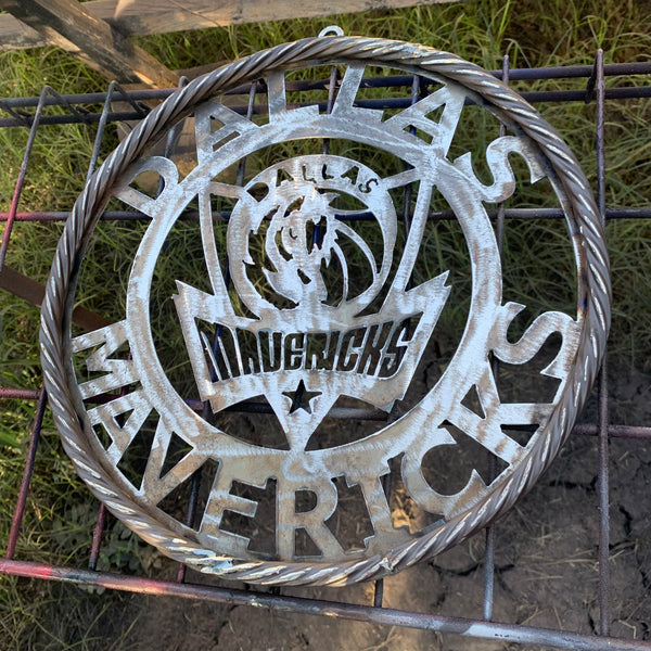 DALLAS MAVERICKS BLACK CUSTOM METAL VINTAGE CRAFT TEAM SPORTS SIGN HANDMADE 12",18",24",36"