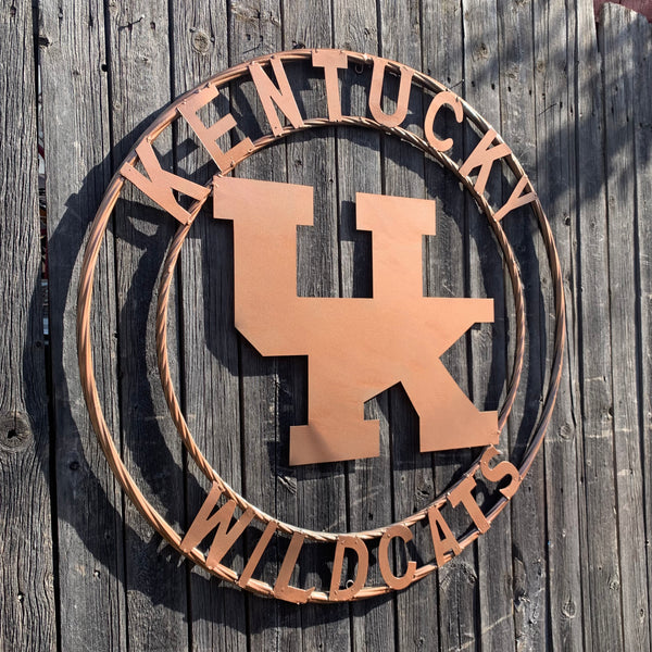 12", 18", 24", 32" KENTUCKY WILDCATS CUSTOM HAMMERED COPPER METAL VINTAGE CRAFT SIGN HANDMADE