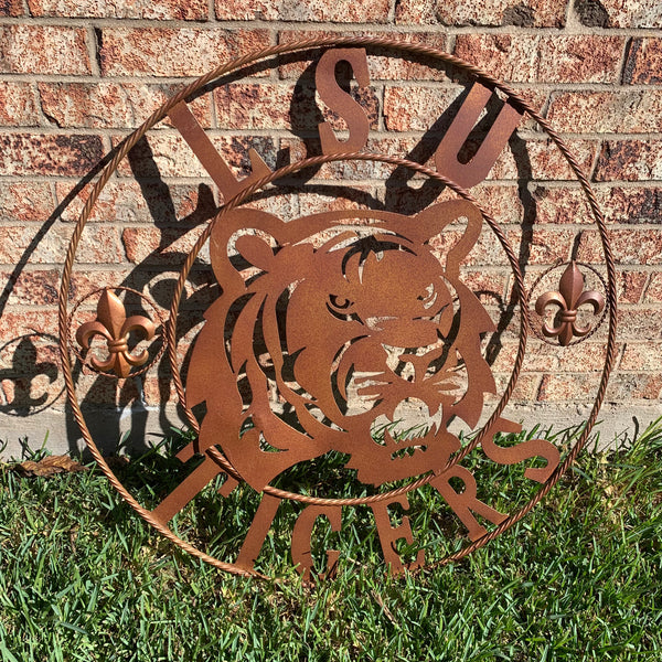 12:,18",24",32",36" LSU TIGERS METAL CUSTOM VINTAGE CRAFT ART SIGN