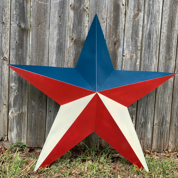 16",24",36" RED WHITE & BLUE METAL BARN STAR METAL WALL ART HANDMADE