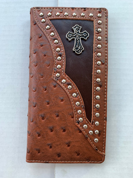 ITEM# SS WESTERN CROSS CHECKBOOK BI FOLD MEN'S LEATHER BLACK WALLET