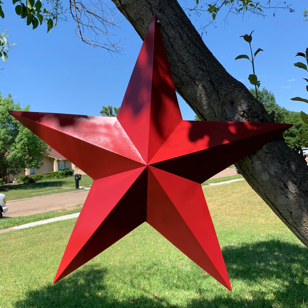 RUSTIC BURGUNDY RED BARN METAL STAR WALL ART WESTERN HOME DECOR VINTAGE RUSTIC ART NEW 3", 4",5",6",9",12", 17", 24", 30", 36