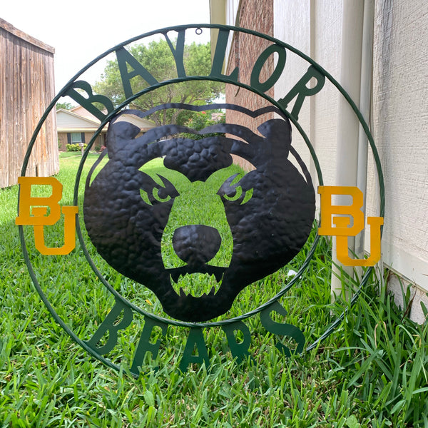 12",18",24",32" BAYLOR BEARS CUSTOM METAL VINTAGE CRAFT SIGN WESTERN HOME DECOR HANDMADE