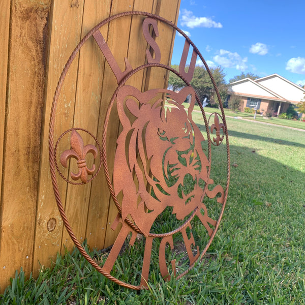 12:,18",24",32",36" LSU TIGERS METAL CUSTOM VINTAGE CRAFT ART SIGN