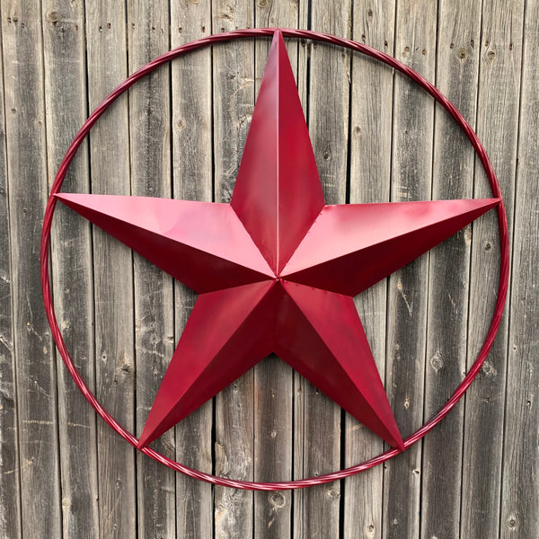 CRANBERRY BURGUNDY STAR RED STAR BARN METAL LONESTAR TWISTED ROPE RING WALL ART WESTERN HOME DECOR BRAND NEW