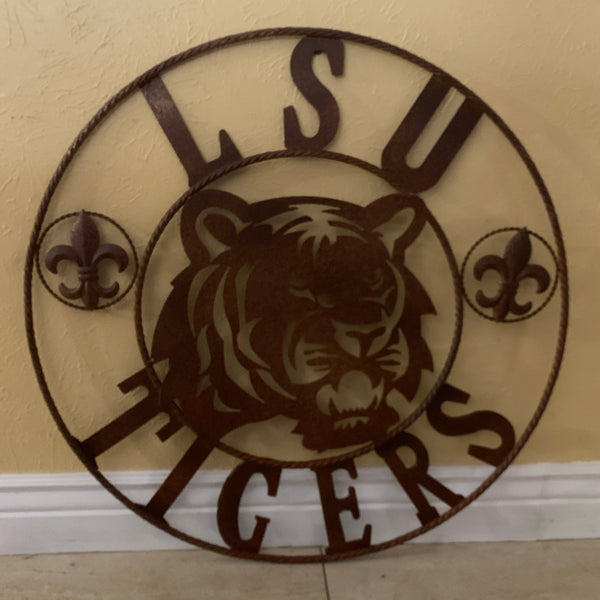 12:,18",24",32",36" LSU TIGERS METAL CUSTOM VINTAGE CRAFT ART SIGN