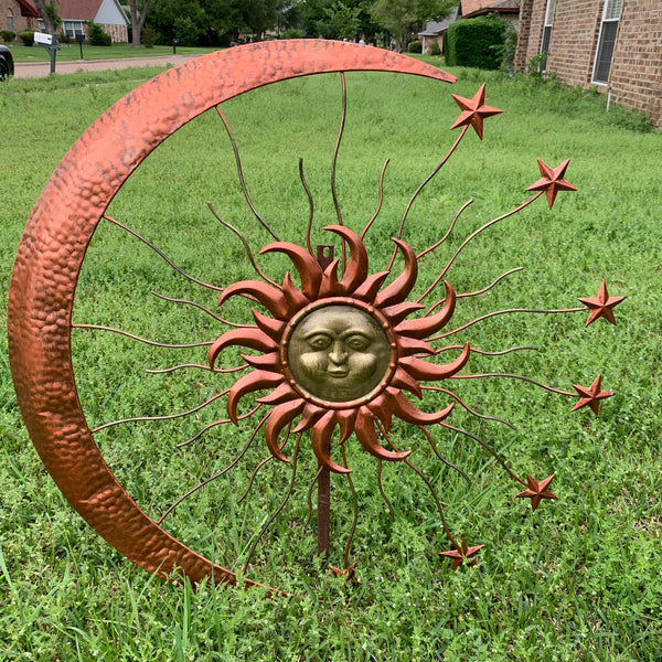 36" SUN MOON STARS METAL WALL WESTERN HOME DECOR NEW