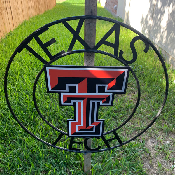18",24" TEXAS TECH CUSTOM METAL VINTAGE CRAFT SIGN WESTERN HOME DECOR