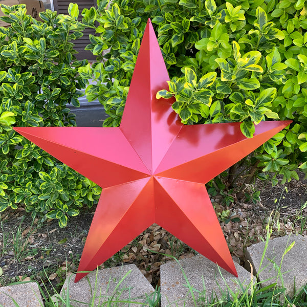 RUSTIC BURGUNDY RED BARN METAL STAR WALL ART WESTERN HOME DECOR VINTAGE RUSTIC ART NEW 3", 4",5",6",9",12", 17", 24", 30", 36