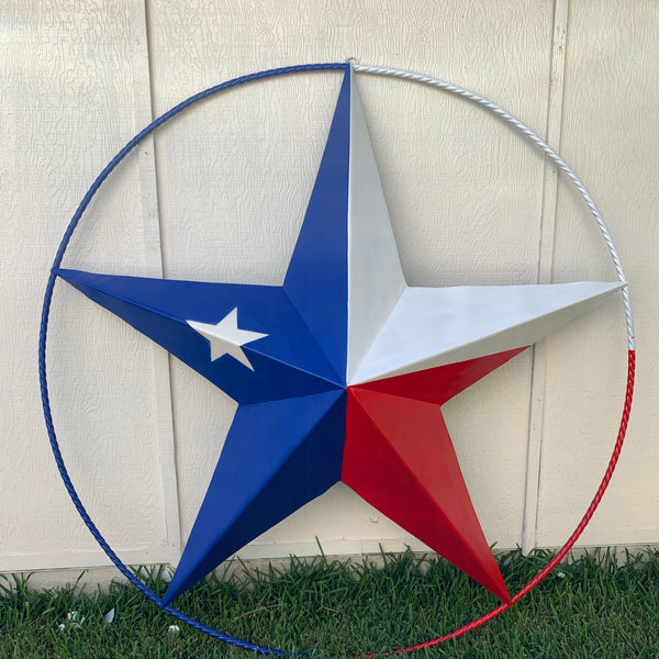 48", 60", 72" RED WHITE BLUE TX FLAG BARN META STAR WITH TEXAS 1836 SIGN WESTERN HOME DECOR METAL ART VINTAGE RUSTIC RED WHITE & BLUE ART