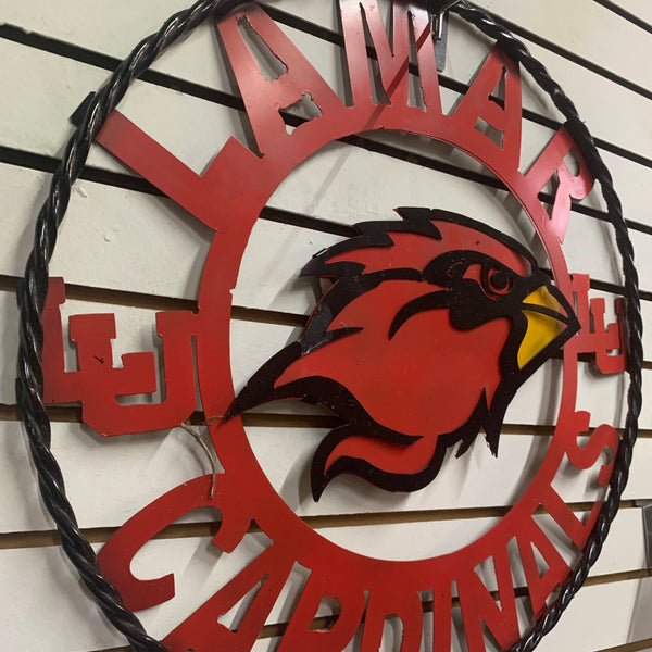 LAMAR CARDINALS METAL CUSTOM VINTAGE CRAFT WALL ART RUSTIC TEAM SIGN HANDMADE