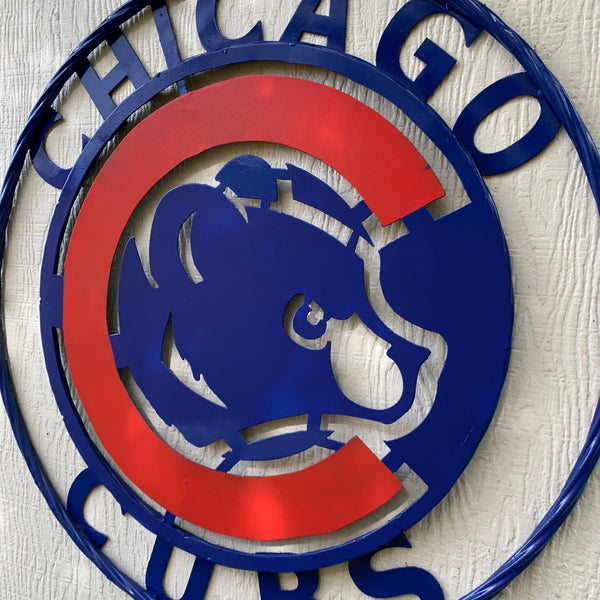 12", 18", 24", 32" CHICAGO CUBS CUSTOM METAL VINTAGE CRAFT TEAM SPORTS SIGN HANDMADE