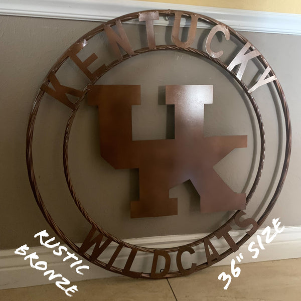 12",18", 24", 32" KENTUCKY WILDCATS RUSTIC BRONZE CUSTOM METAL VINTAGE CRAFT SIGN HANDMADE