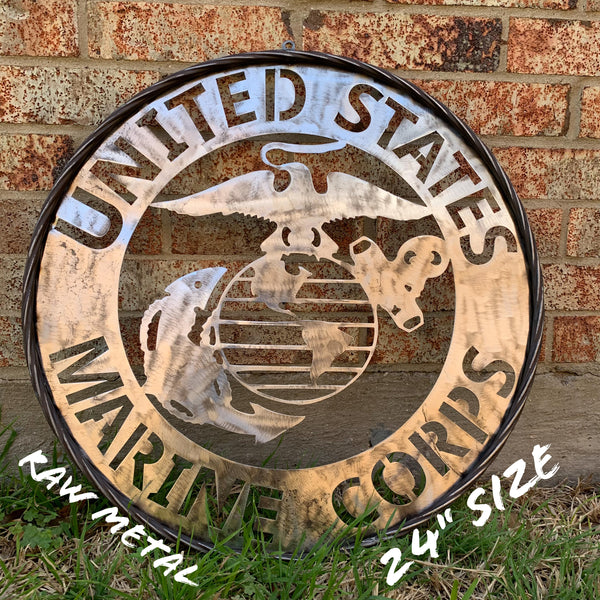 24" US MARINE CORPS MILITARY LASERCUT RAW METAL WALL ART WESTERN HOME DECOR HANDMADE NO PAINT