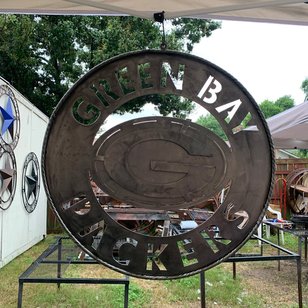 12",18",24",32",36" RAW METAL GREEN BAY PACKERS DISC CUSTOM METAL VINTAGE CRAFT TEAM SPORTS SIGN HANDMADE