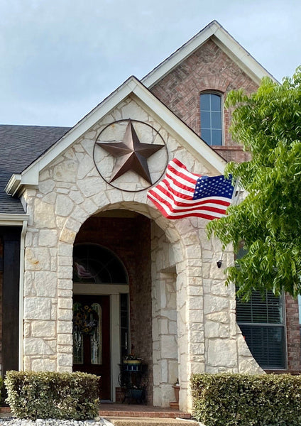 LONE STAR 48" METAL BARN STAR TWISTED ROPE RING RUSTIC BRONZE WESTERN HOME DECOR HANDMADE-#EH10014