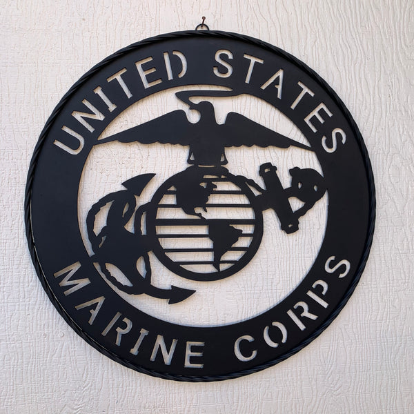 #EH10866 US MARINE CORPS 18",24",32" MILITARY LASERCUT CUSTOM BLACK METAL VINTAGE CRAFT SIGN WESTERN HOME DECOR HANDMADE