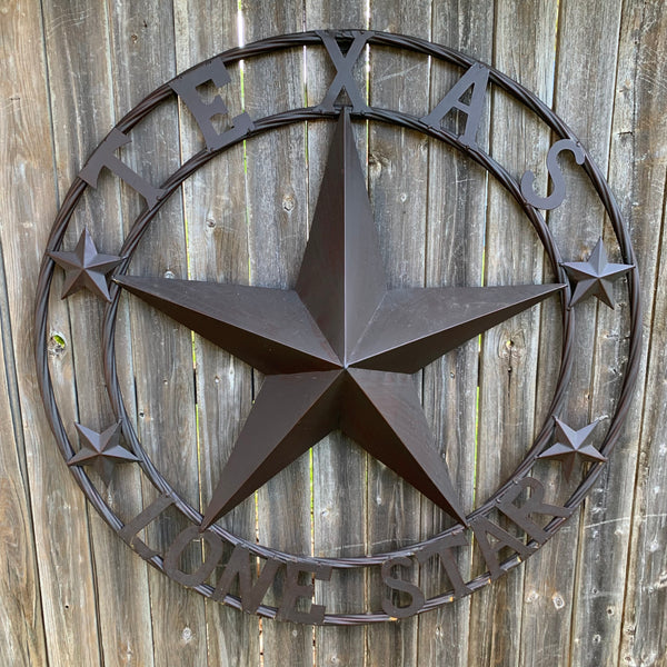 TEXAS LONESTAR METAL ART WESTERN HOME WALL DECOR RUSTIC VINTAGE BROWN NEW, SIZE:24",32",36",40",42",44",46",50"