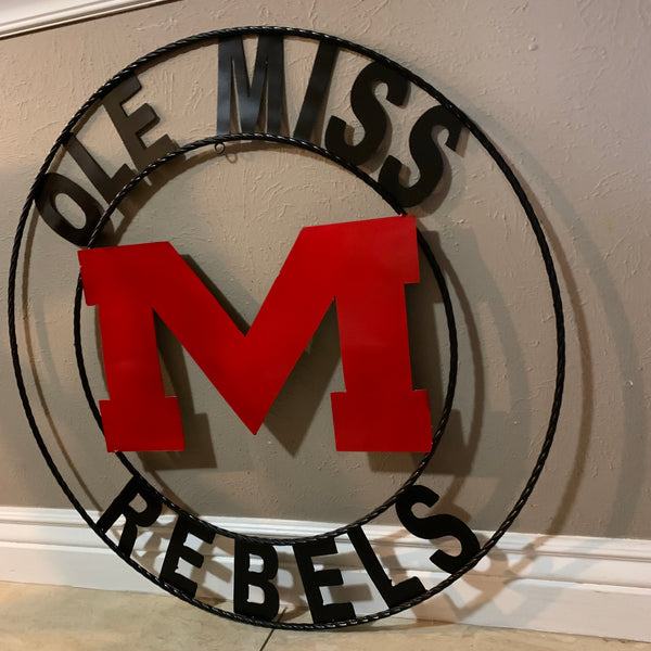 12", 18", 24", 32" OLE MISS REBELS MISSISSIPPI CUSTOM METAL TEAM VINTAGE SIGN