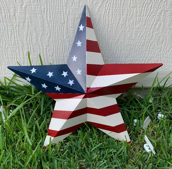 AMERICANA USA FLAG BARN STAR RED WHT BLUE STAR HANDMADE 9",12",16",24",30",34",36"