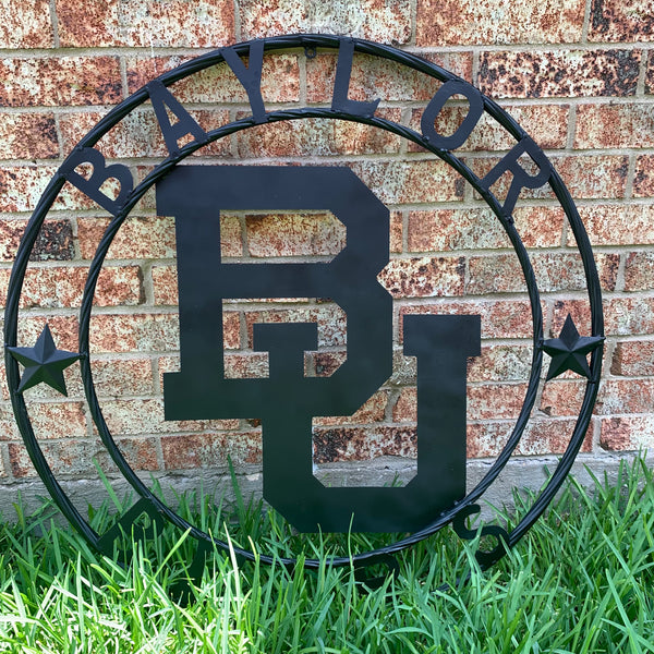 12", 18", 24", 32" BAYLOR BEARS CUSTOM BLACK METAL VINTAGE CRAFT SIGN WALL ART HANDMADE