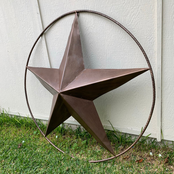 #EH10518 BRUSHED COPPER BRONZE BARN LONE STAR WESTERN HOME DECOR HANDMADE NEW