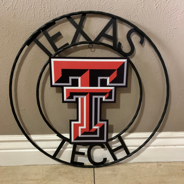 18",24" TEXAS TECH CUSTOM METAL VINTAGE CRAFT SIGN WESTERN HOME DECOR