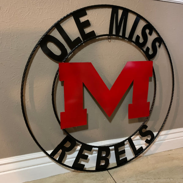 12", 18", 24", 32" OLE MISS REBELS MISSISSIPPI CUSTOM METAL TEAM VINTAGE SIGN