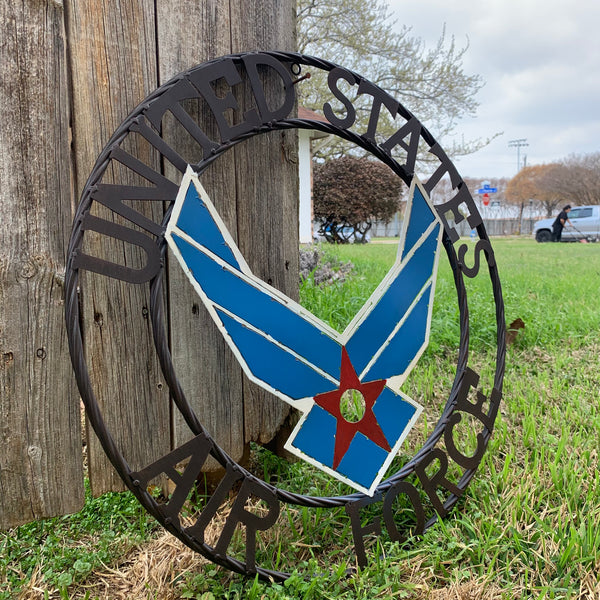 24" US AIR FORCE MILITARY CUSTOM VINTAGE METAL CRAFT WALL ART AIRFORCE WESTERN HOME DECOR HANDMADE