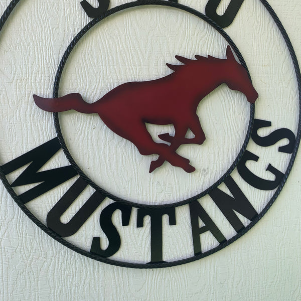 12",18",24",32",36" SMU MUSTANGS METAL CUSTOM VINTAGE CRAFT WALL ART TEAM SIGN HANDMADE