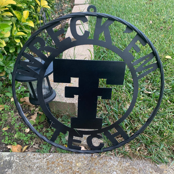 12",18",24",32",36" WRECKEM TEXAS TECH SOLID PLAIN T CUSTOM VINTAGE CRAFT METAL TEAM SIGN HANDMADE