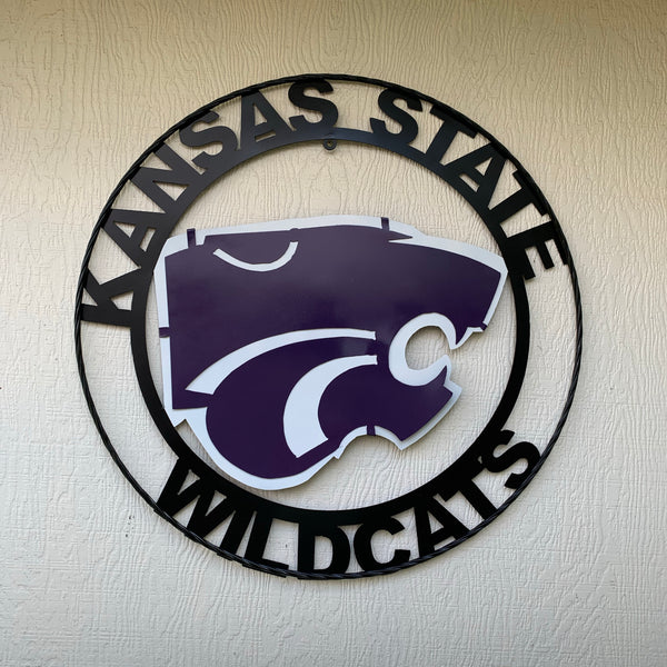 12", 18", 24", 32" KANSAS STATE WILDCATS  YMETAL CUSTOM VINTAGE CRAFT WALL ART TEAM SIGN HANDMADE