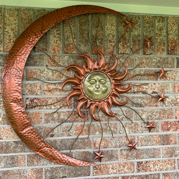 36" SUN MOON STARS METAL WALL WESTERN HOME DECOR NEW