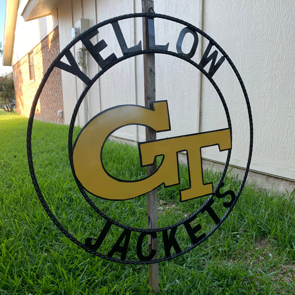 12", 18", 24", 32" GEORGIA TECH YELLOW JACKETS METAL SIGN VINTAGE CUSTOM TEAM ART