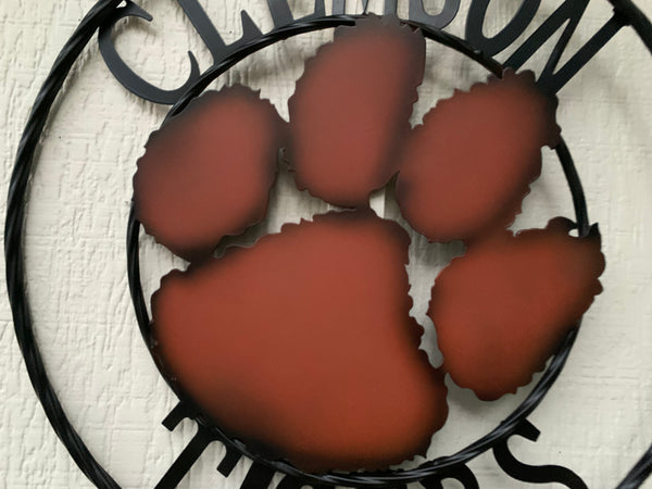 CLEMSON TIGERS CUSTOM METAL VINTAGE CRAFT SIGN WALL ART TEAM SIGN HANDMADE STYLE#1 12", 18", 24", 32"