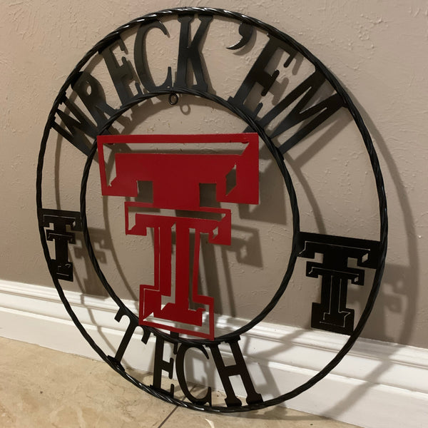 12", 18", 24", 32" WRECKEM TEXAS TECH METAL CUSTOM VINTAGE CRAFT TEAM SIGN HANDMADE