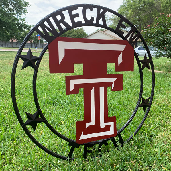 WRECKEM TEXAS TECH CUSTOM VINTAGE CRAFT METAL TEAM SIGN