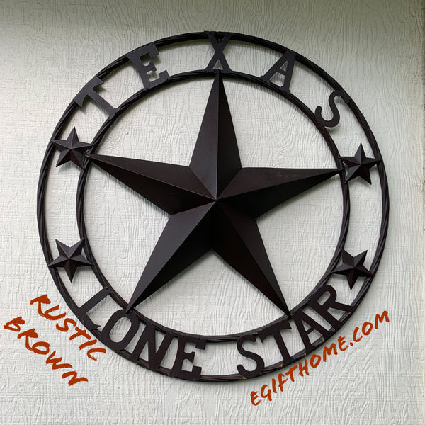 TEXAS LONESTAR METAL ART WESTERN HOME WALL DECOR RUSTIC VINTAGE BROWN NEW, SIZE:24",32",36",40",42",44",46",50"