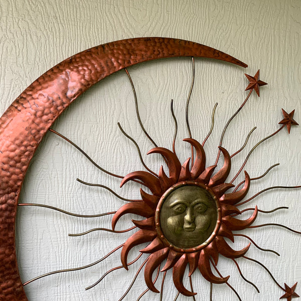 36" SUN MOON STARS METAL WALL WESTERN HOME DECOR NEW