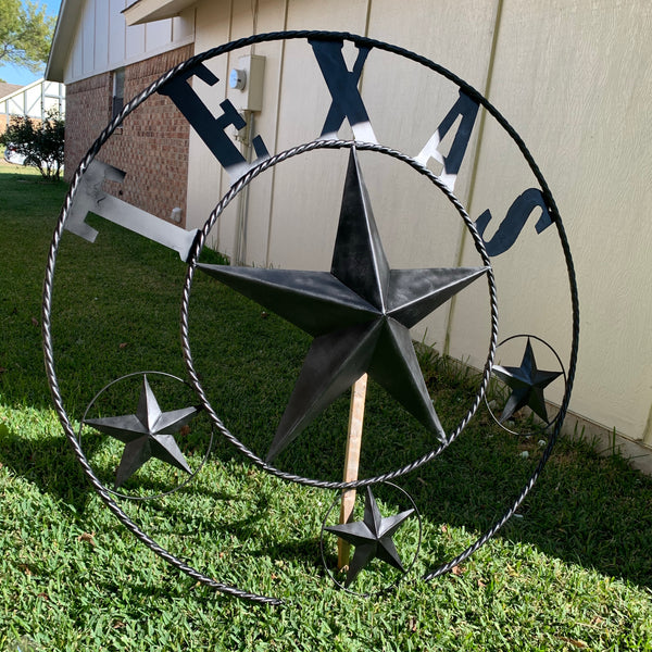 TEXAS GIANT BLACK LONE STAR METAL ART WESTERN HOME DECOR VINTAGE RUSTIC BRONZE COPPER 60", 5 FOOT, 72" 6 FOOT